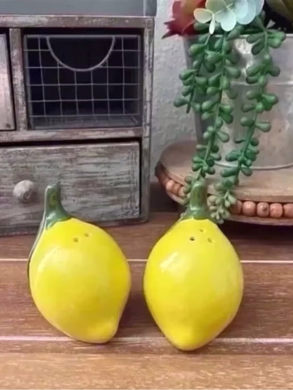 New Farmhouse Lemon Ceramic Salt & Pepper Shakers